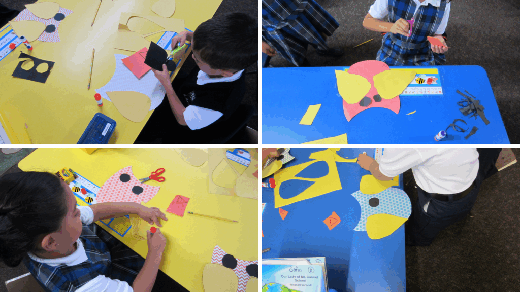 owl craft template - kids working