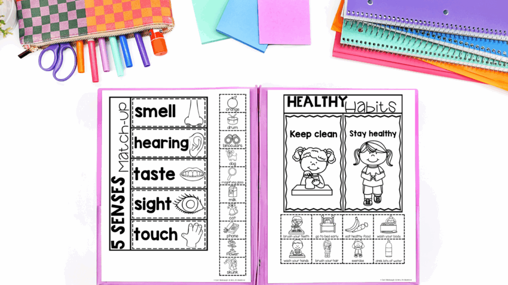 internal vs. external body parts - science notebook