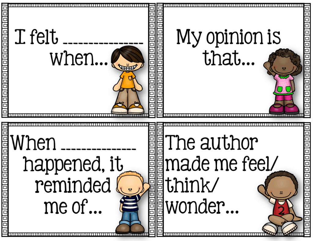 Book study - sentence starters 2
