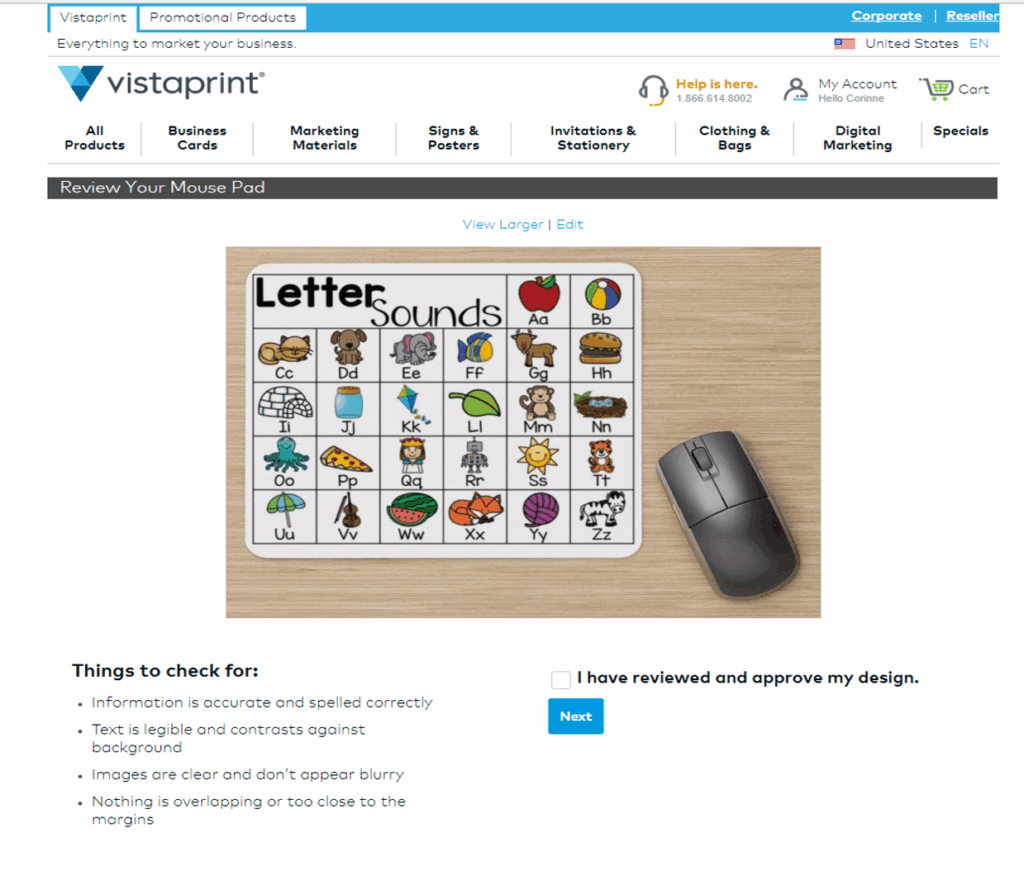 Letter Sounds Mouse Pad - vista print 4
