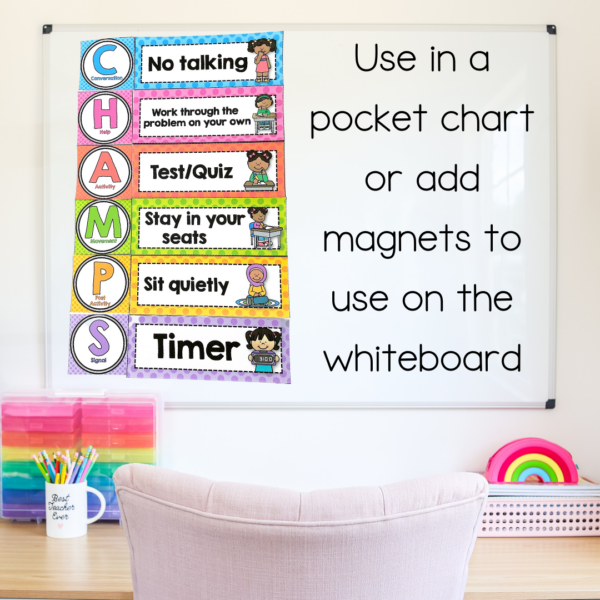 CHAMPS Behavior Management Signs - white board