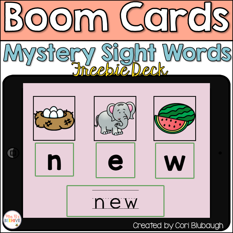 Boom card sight word freebie cover