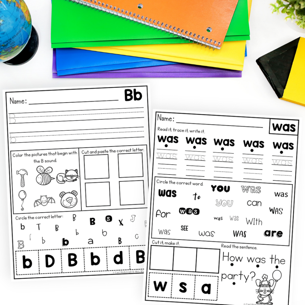 Back to School Review Worksheets