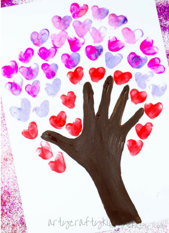 Valentine's Day Projects - fingerprint tree