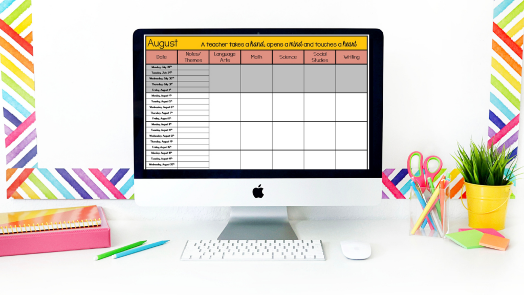 curriculum planning calendar