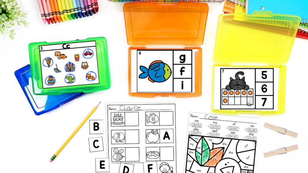task card centers - letters