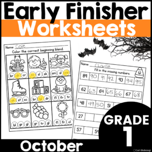 October 1st Grade Early Finisher Worksheets - cover