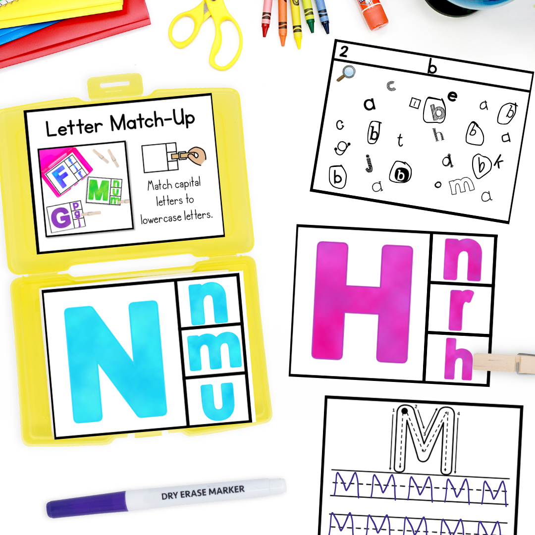 August and September kindergarten early finisher task cards - letters