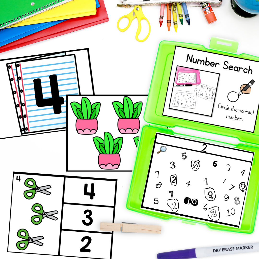 August and September kindergarten early finisher task cards - numbers