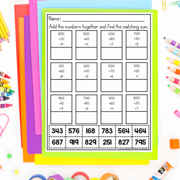 August and September 2nd grade early finisher worksheets - addition