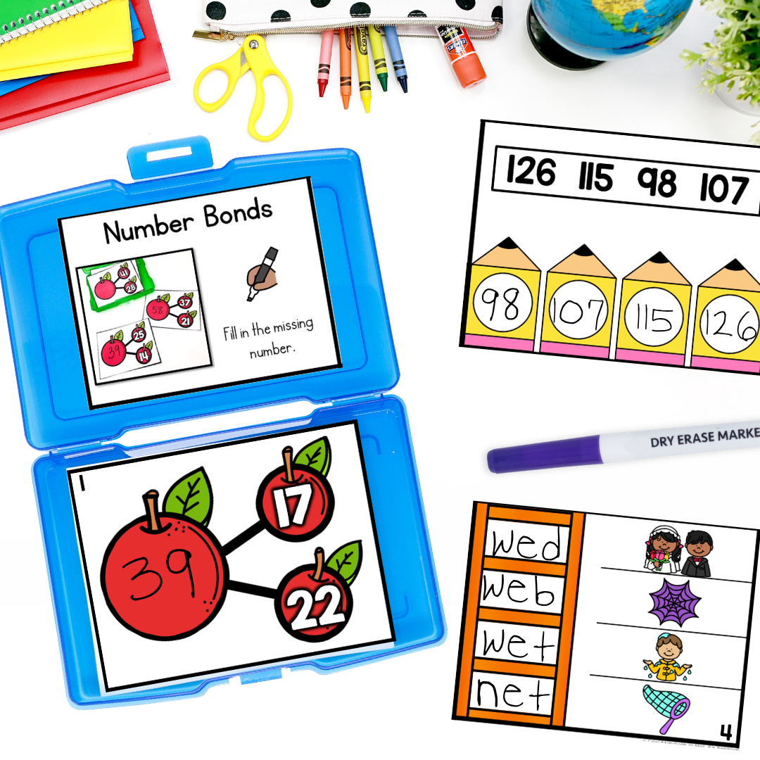 August and September 2nd Grade Early Finisher task cards - number bonds