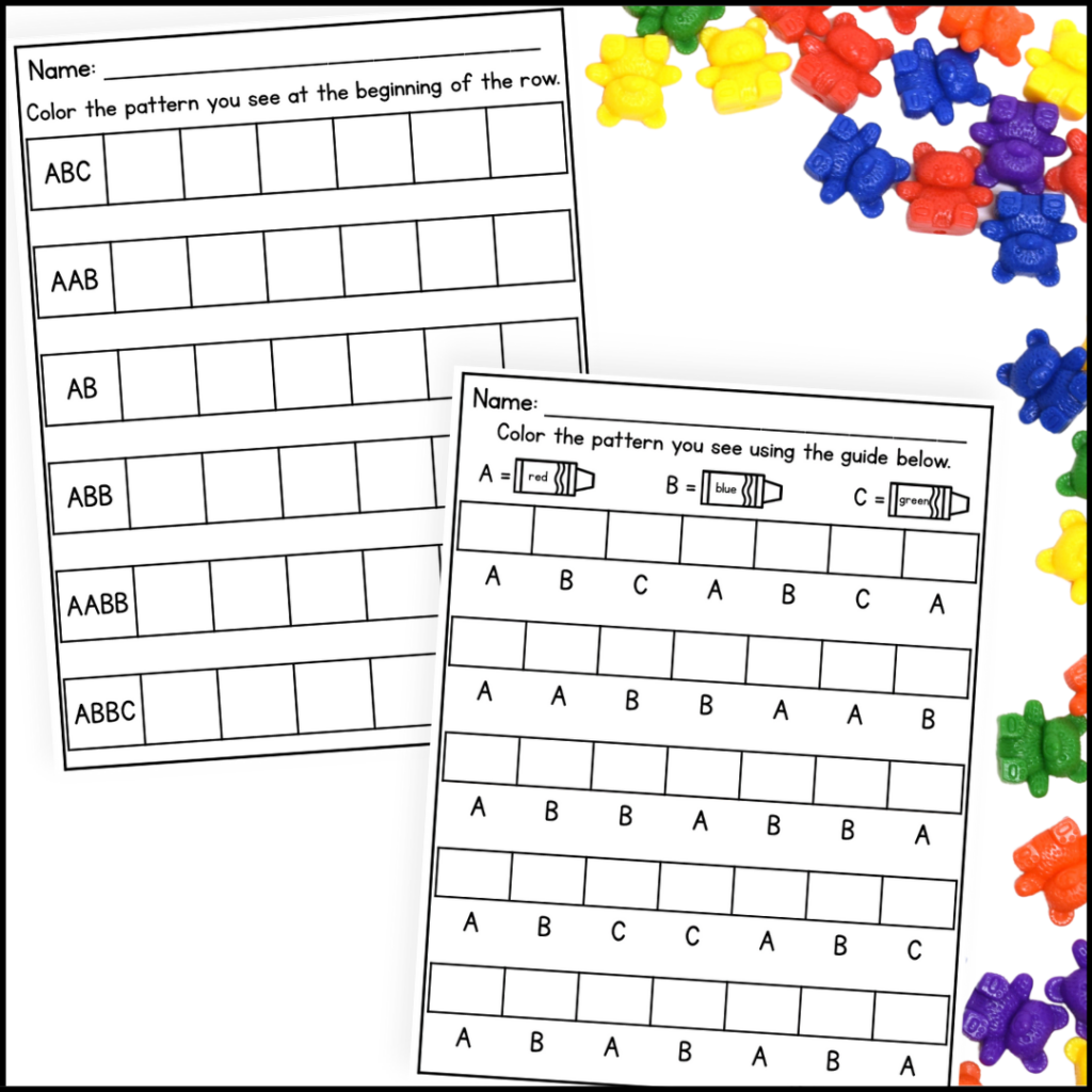Pattern Worksheets Pattern Creation and Recognition - Mrs. B’s Beehive