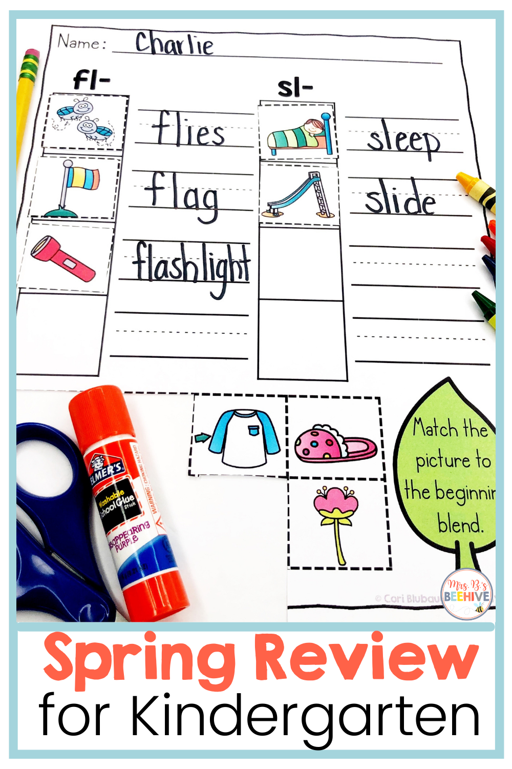 Spring Worksheets for Kindergarten Phonics and Math Review - Mrs. B’s ...