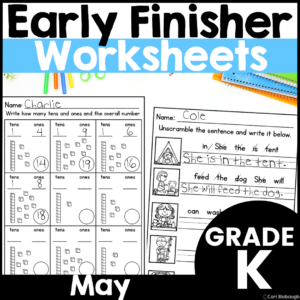 May Kindergarten Early Finisher Worksheets - cover