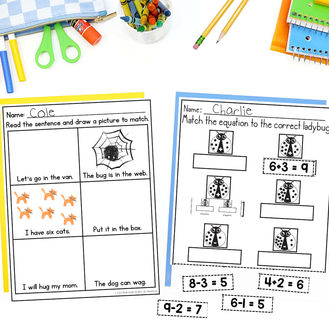 May Kindergarten Early Finisher Worksheets - read and draw