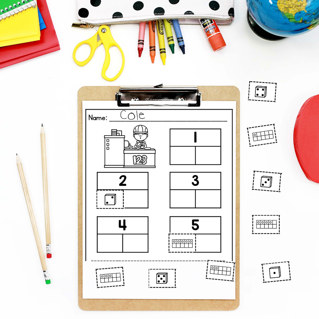 August and September Kindergarten Early Finisher Worksheets - counting