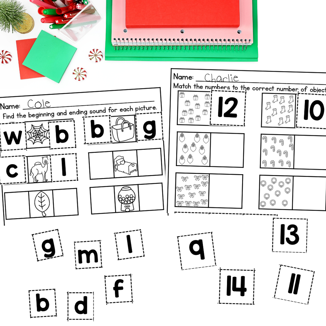 December Kindergarten Early Finisher Worksheets - counting