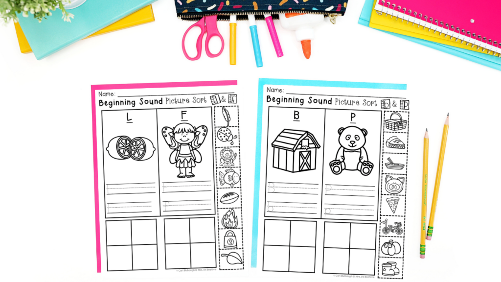sorting activities - beginning sounds freebie