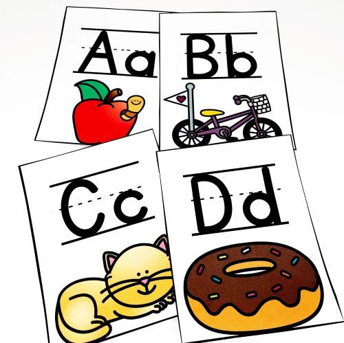 Alphabet tracing cards for letter recognition.