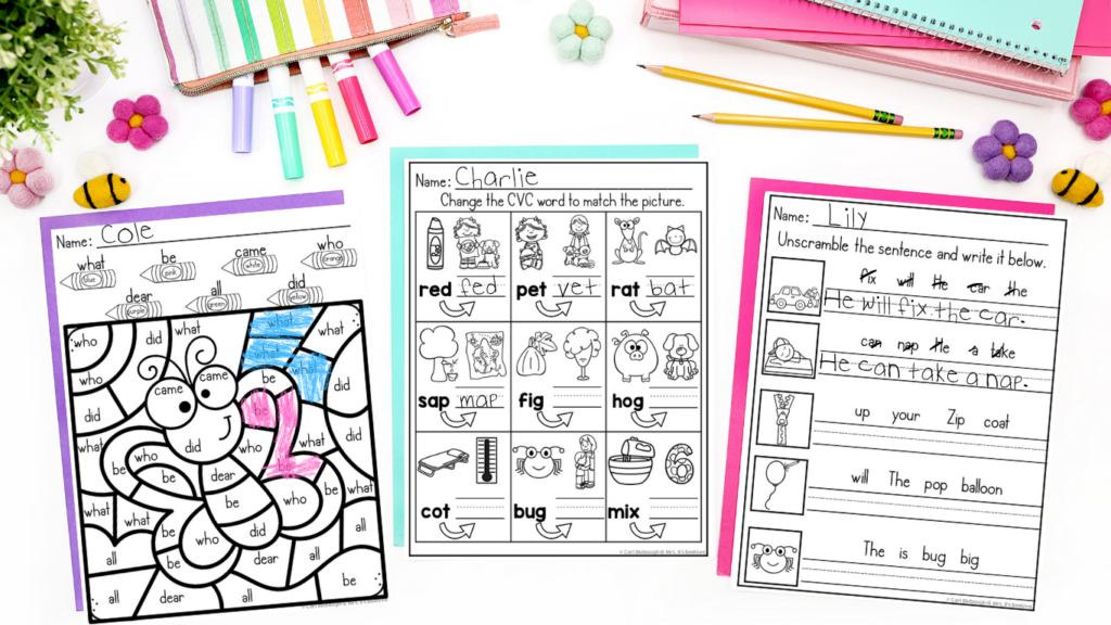 spring worksheets - sight words