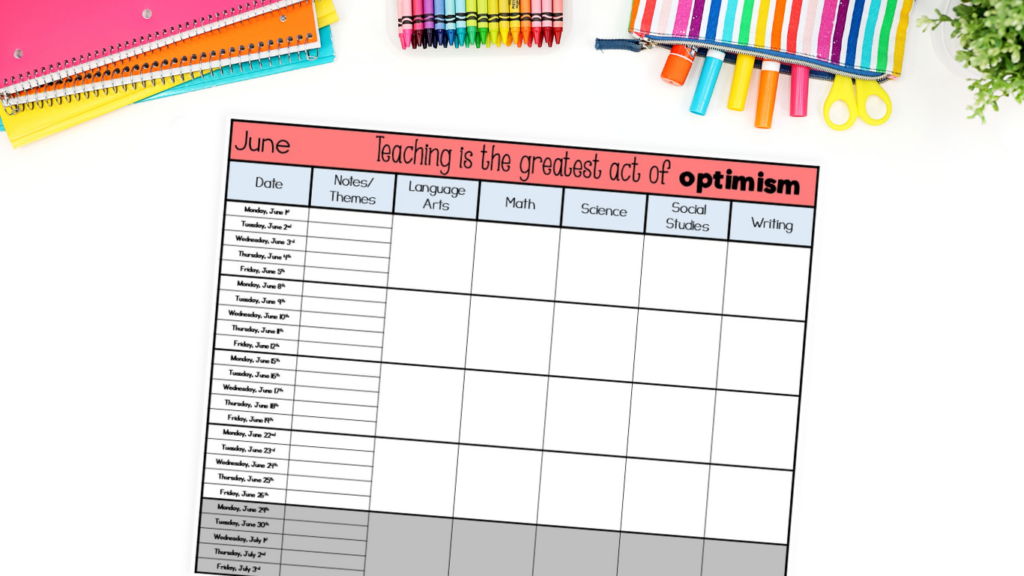 kindergarten themes - curriculum plan