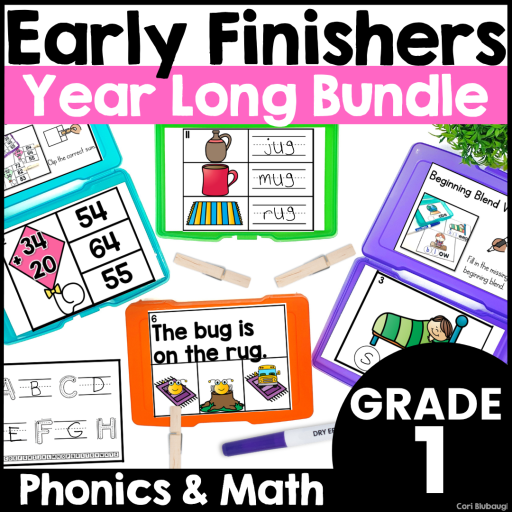 1st grade early finisher task cards - cover
