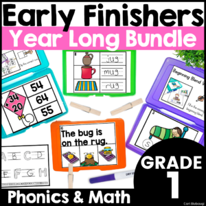 1st grade early finisher task cards - cover
