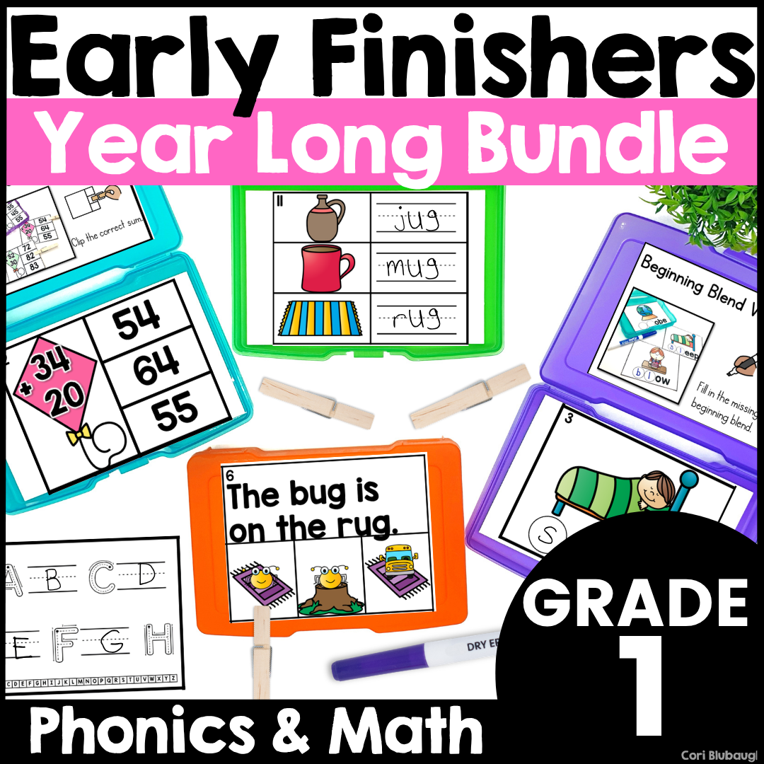 1st grade early finisher task cards - cover