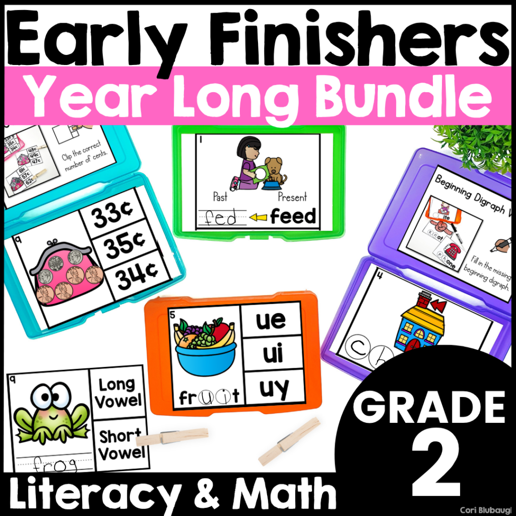 2nd grade early finisher task cards - cover
