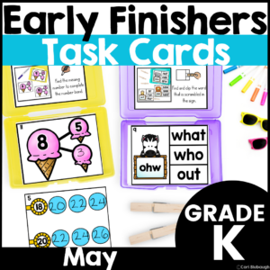May Kindergarten Early Finisher Task Cards - cover