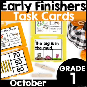 October 1st Grade Early Finisher Task Cards