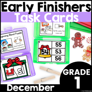 December 1st Grade Early Finisher Task Cards - cover