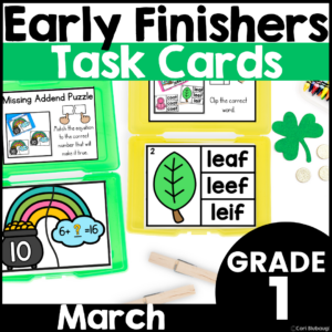 March 1st Grade Early Finisher Task Cards - cover