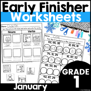 January 1st Grade Early Finisher Worksheets - cover