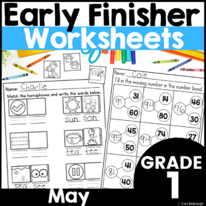 May 1st Grade Early Finisher Worksheets - cover