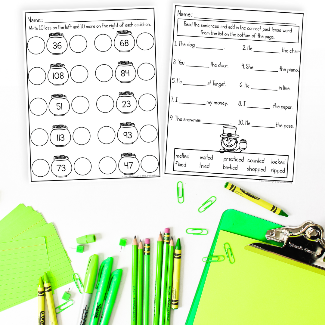 March 1st grade early finisher worksheets - number order