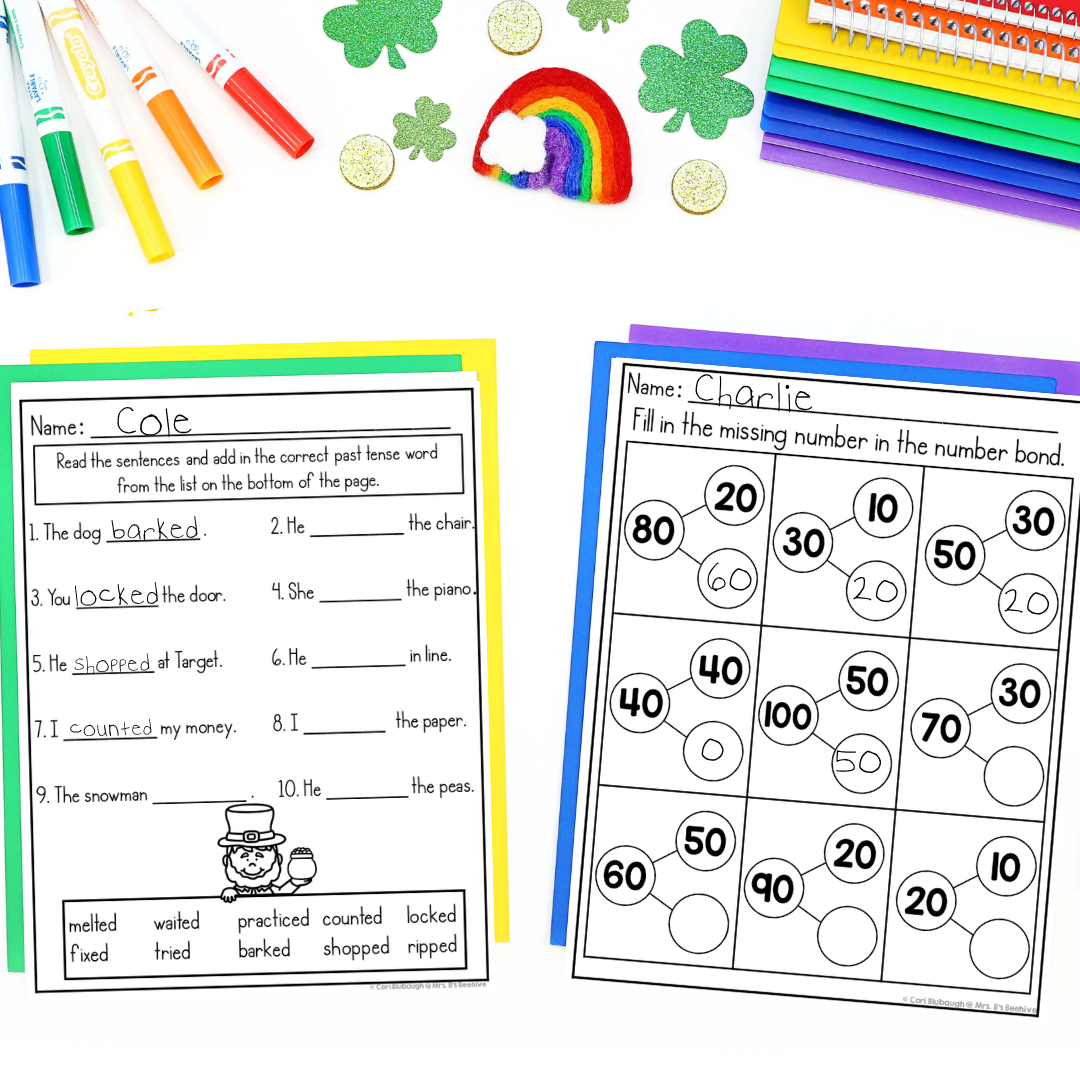 March 1st Grade Early Finisher Worksheets - number bond