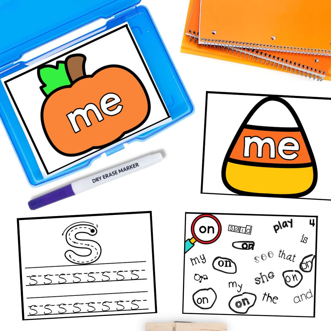 october kindergarten early finisher task cards - sight words