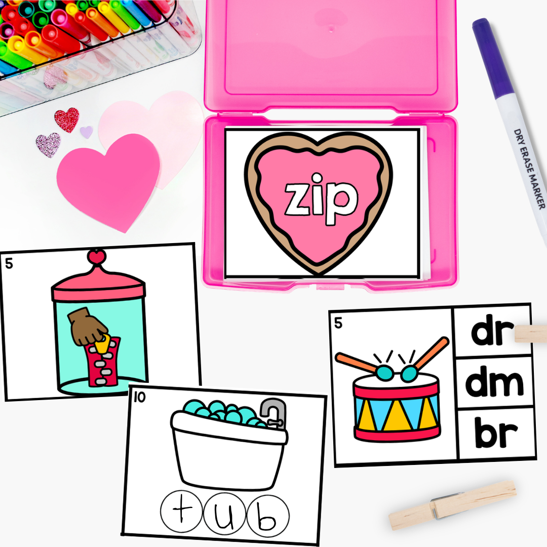 February Kindergarten Early Finisher Task Cards - cvc words