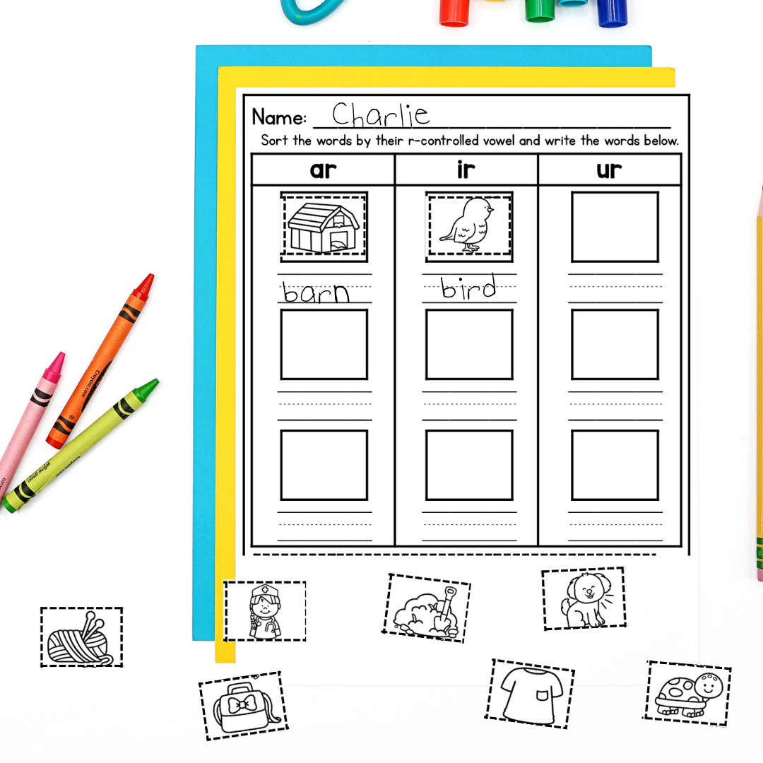 May 1st Grade Early Finisher Worksheets - r controlled vowels