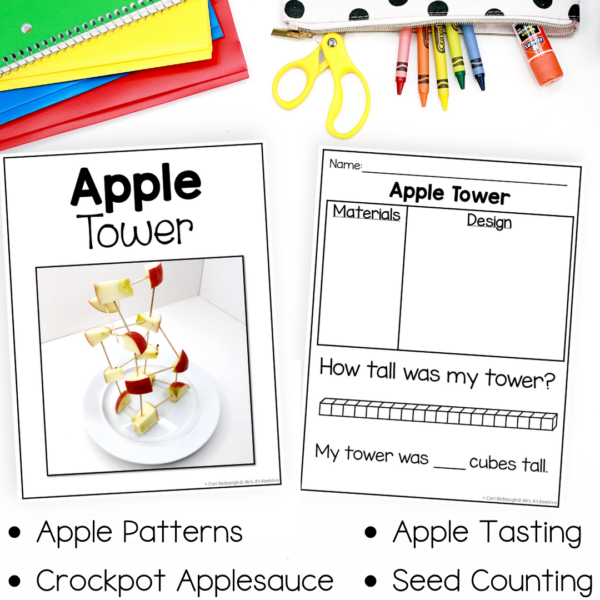 Apple Activities for Kindergarten - apple tower