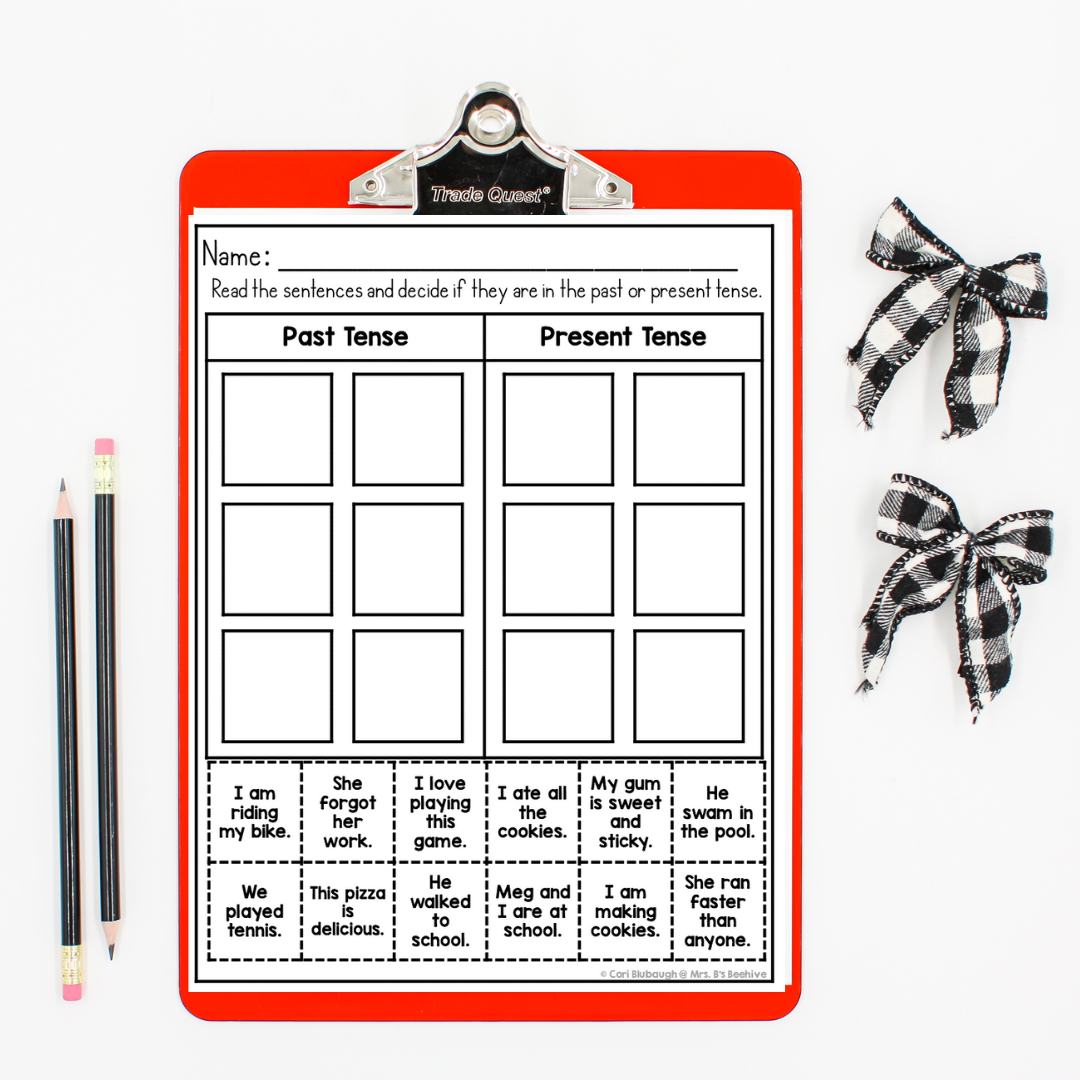 December 2nd grade early finisher worksheets - tenses