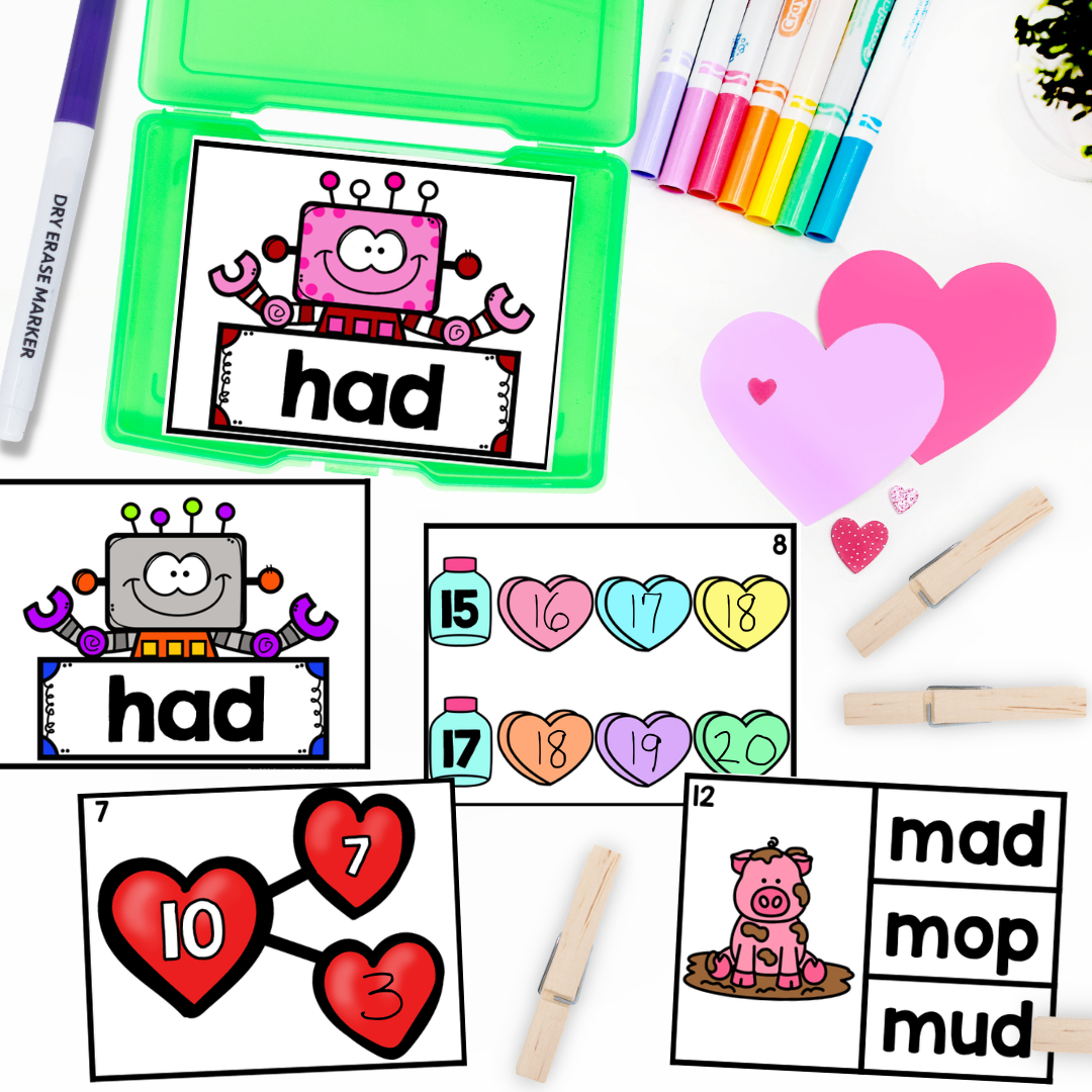 February Kindergarten Early Finisher Task Cards - counting on