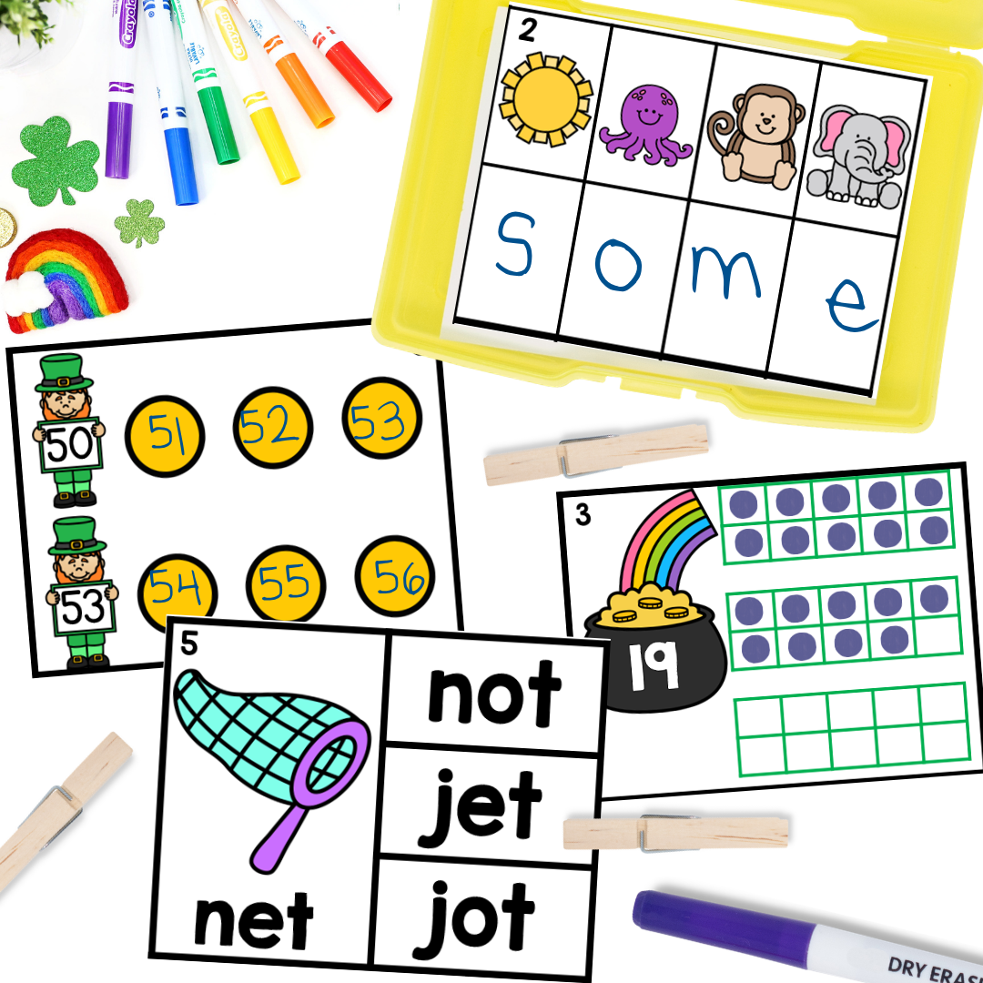 March Kindergarten Early Finisher Task Cards - counting on