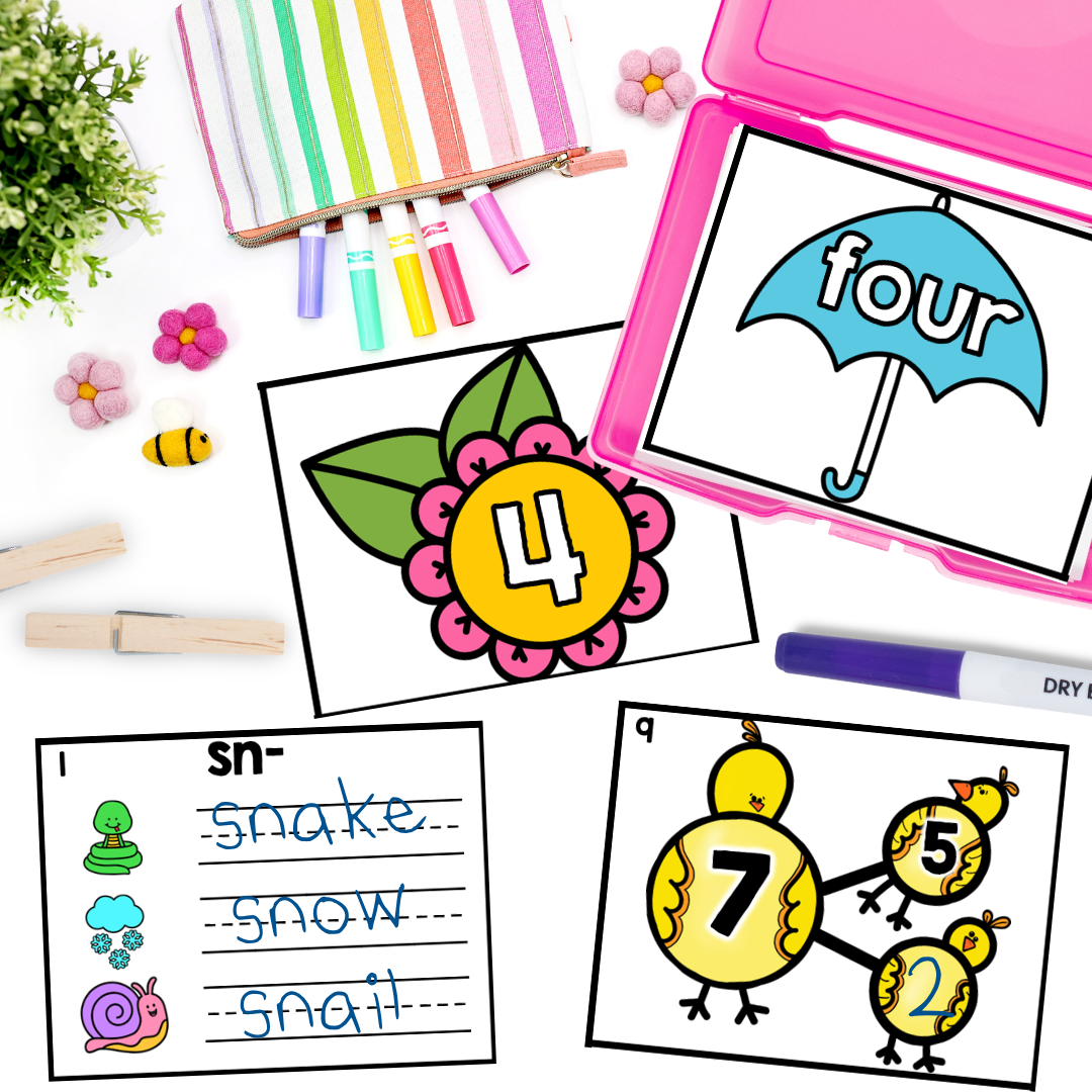 April Kindergarten Early Finisher Task Cards - beginning blends