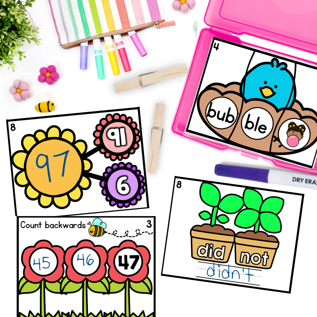 April 1st Grade Early Finisher Task Cards - number bonds