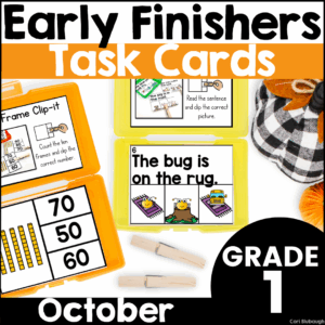 October 1st grade early finisher task cards - cover