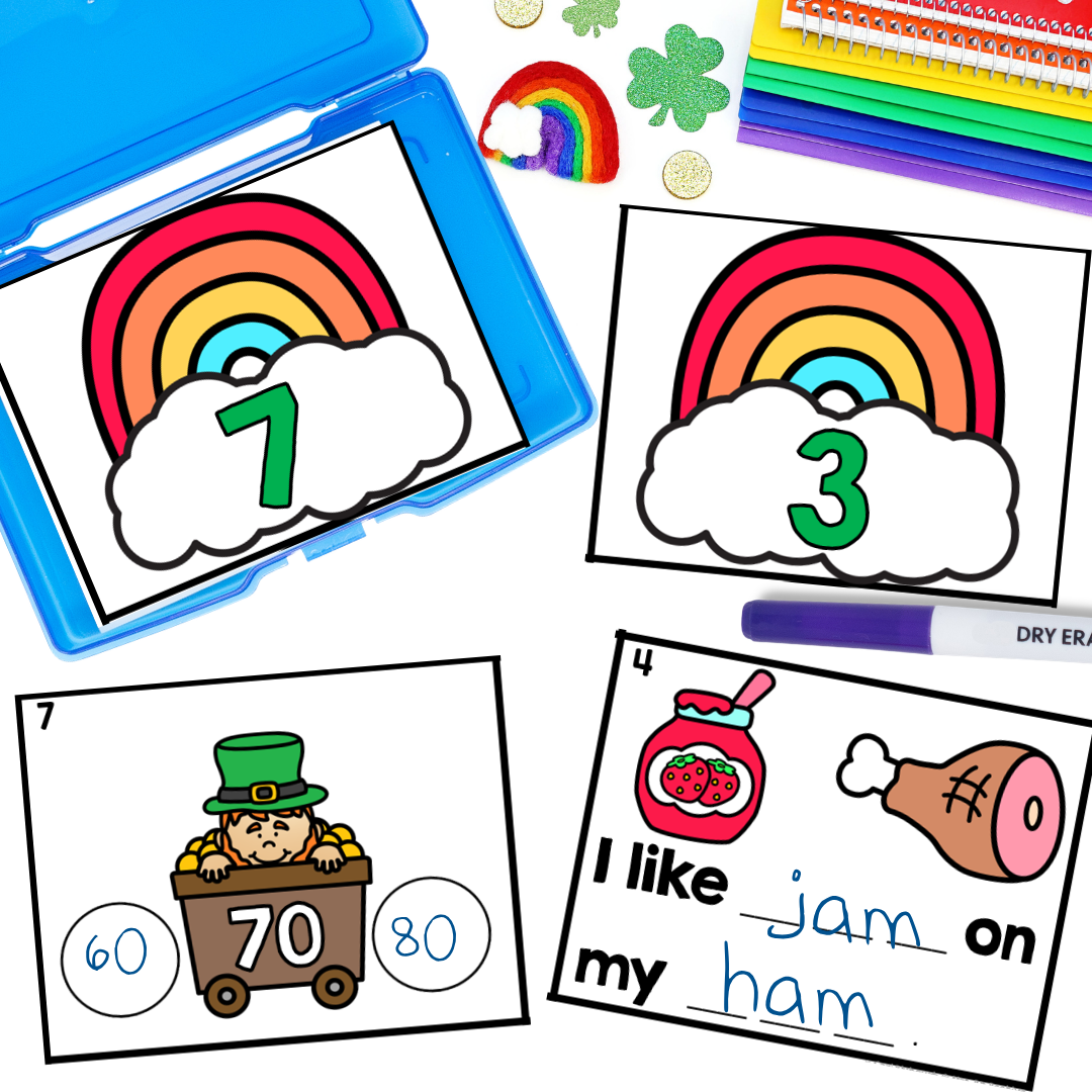 March Kindergarten Early Finisher Task Cards - cvc words