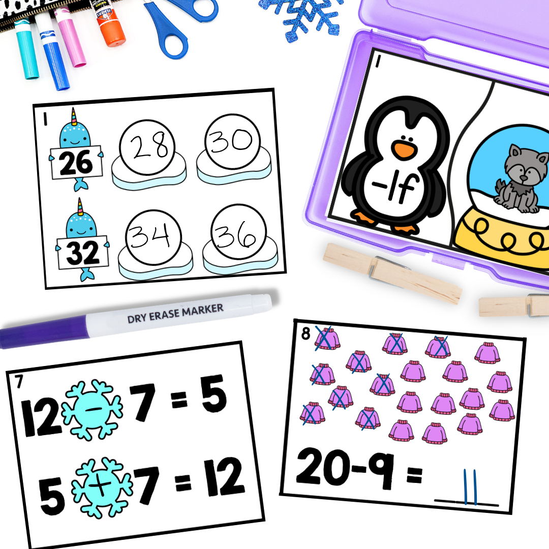 January 1st Grade Early Finisher Task Cards - counting on