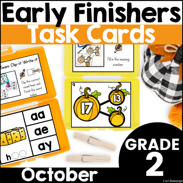 October 2nd grade early finisher task cards - cover
